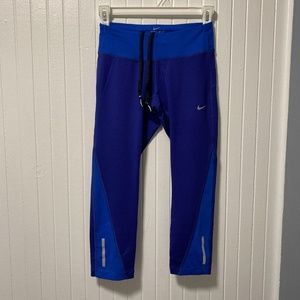 Nike Dry Fit 3/4 Blue Workout Pants